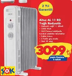 ALTUS AL 11 RD YAĞLI RADYATÖR